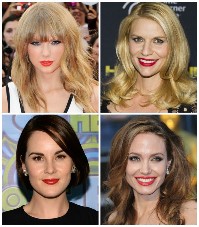 Atlikėja Taylor Swift, aktorės Claire Danes, Michelle Dockery, Angelina Jolie