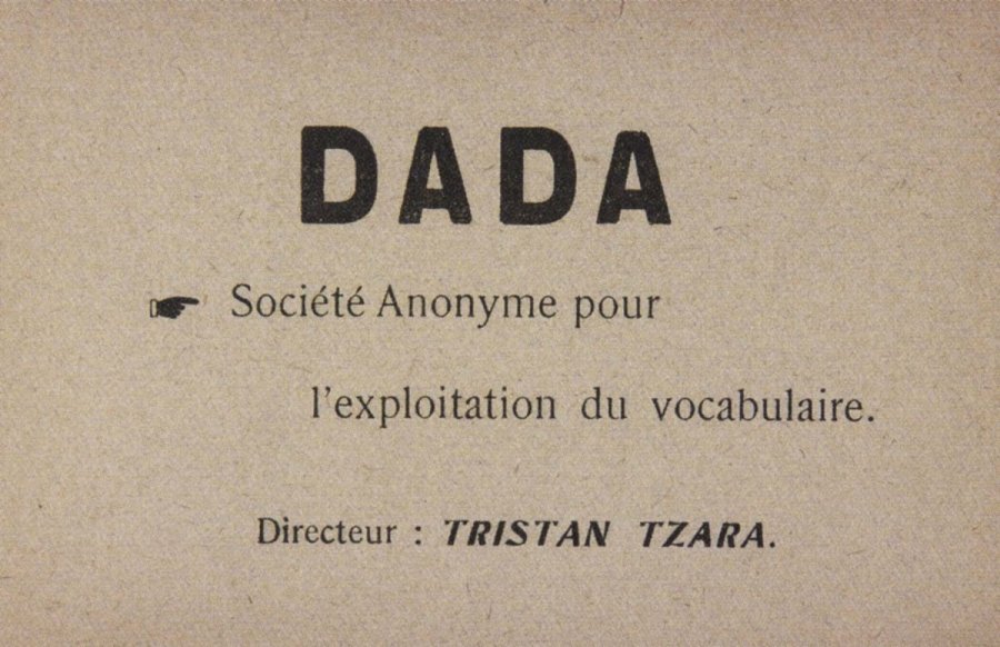 Tristanas Tzara, dadaistų skrajutė, 1919 m.