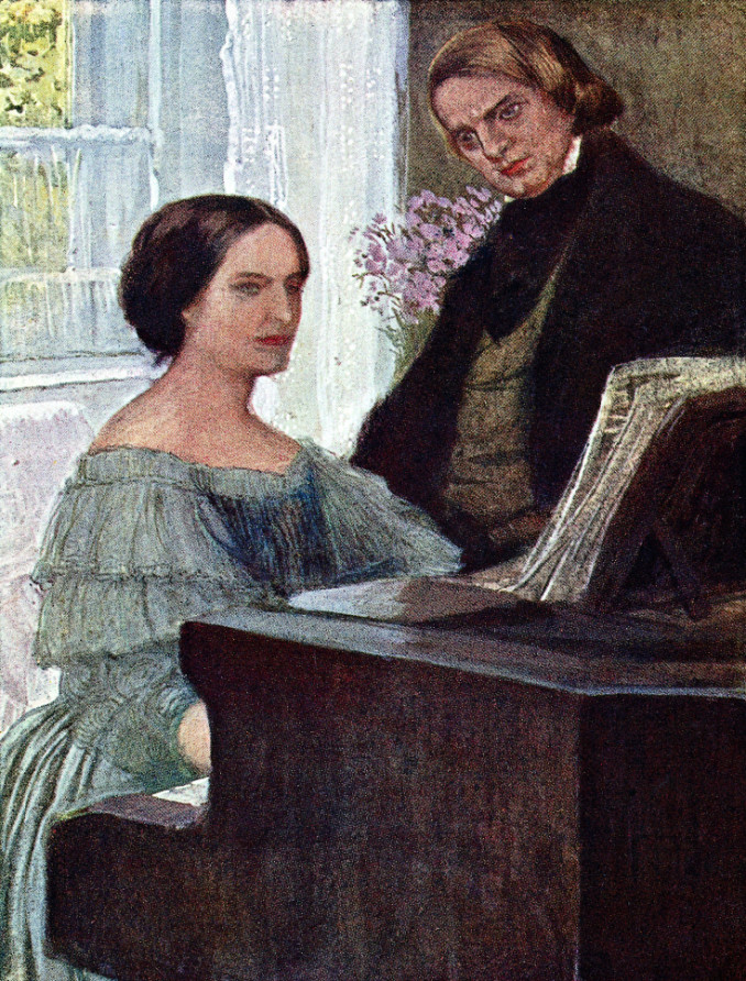 Klara ir Robertas Šumanai. 1840 m. įvykusi jų santuoka žymėjo tuo metu gana neįprastos partnerystės pradžią