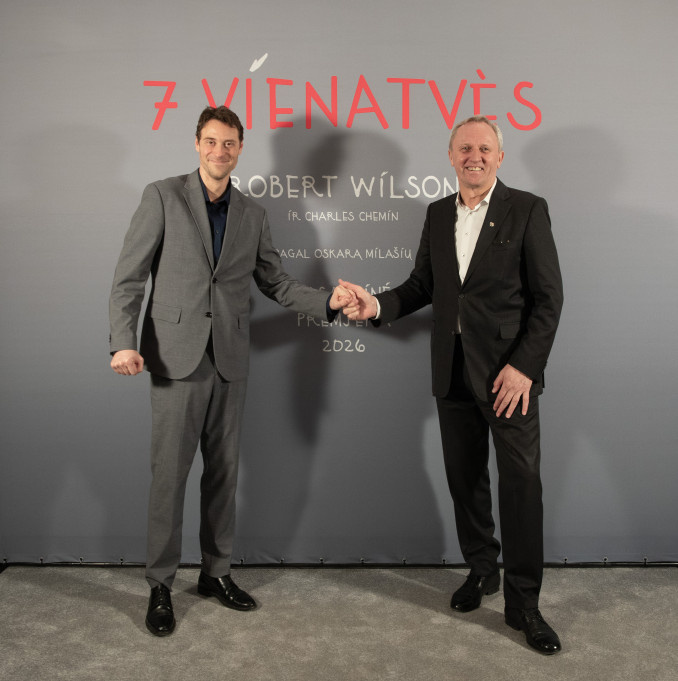 Režisierius Charles Chemin ir NKDT generalinis direktorius E. Stancikas