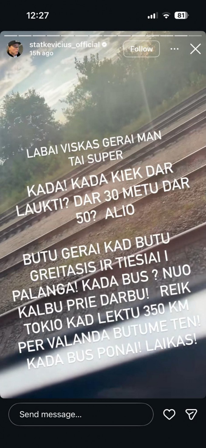 J. Statkevičius paviešino, ką išvydo traukinyje