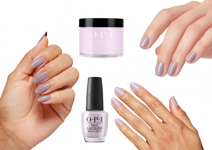Šviesiai violetinis nagų lakas ir pudra, „OPI“