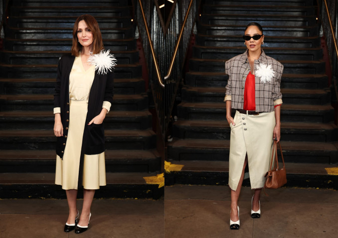 Rose Byrne ir Tessa Thompson, „Métiers d’Art“ 2026 m. mados šou