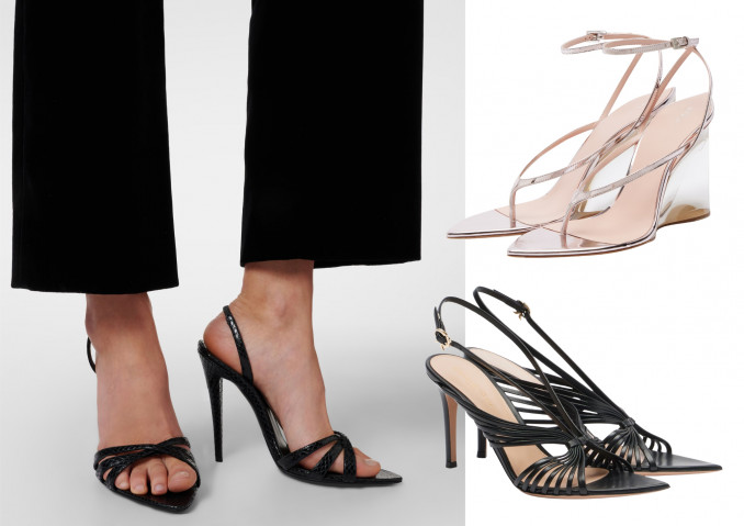 Basutės: „Saint Laurent“, „Gianvito Rossi“, „Alaia“