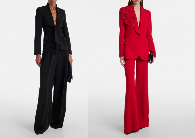 Kelnių kostiumai, „Max Mara“ ir „Elie Saab“