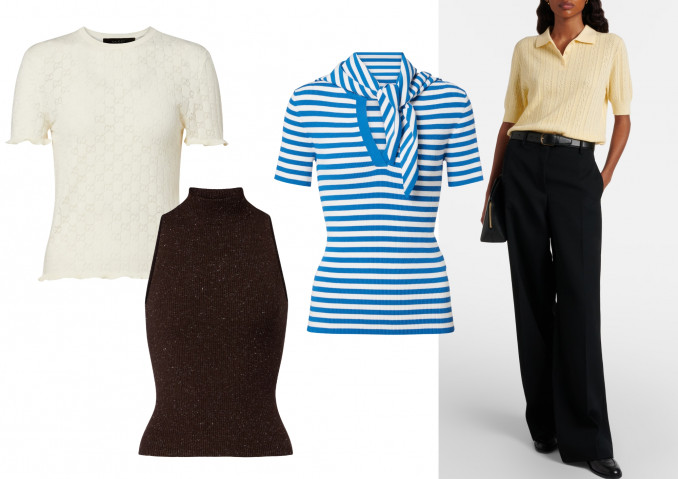 Megztos palaidinės: „Gucci“, „Brunello Cucinelli“, „Max Mara“, „Lisa Yang“